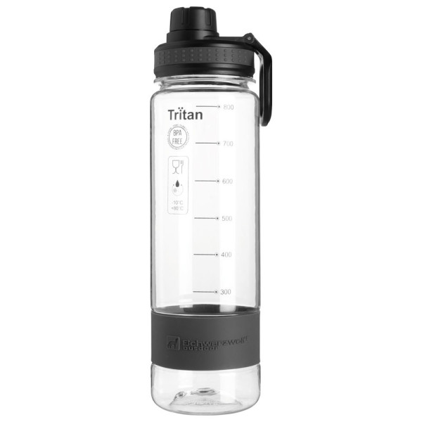 Schwarzwolf outdoor® KIBO Transparent Tritan Trinkflasche, 0,8 l